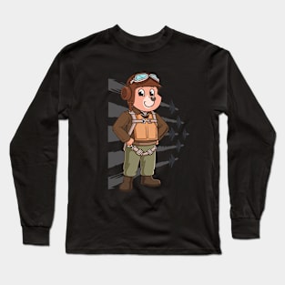 Bear Pilot Aviator Long Sleeve T-Shirt